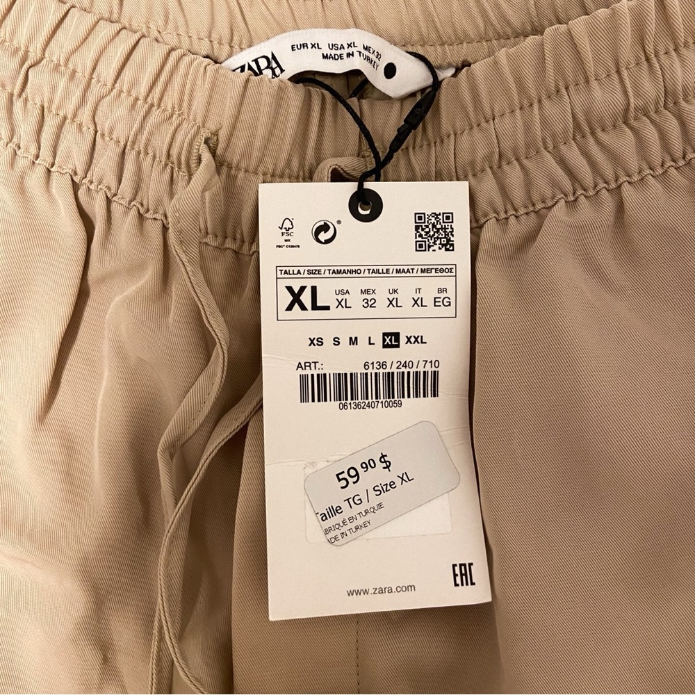 Zara beige flowy straight leg pants - Picture 5 of 5
